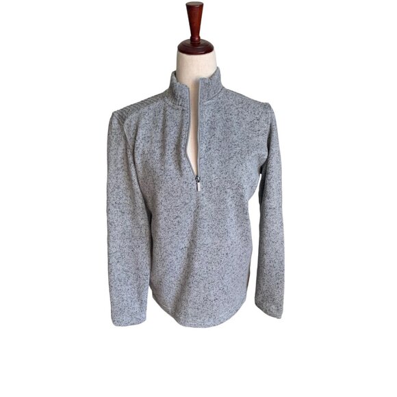 TELLURIDE CLOTHING CO 1/4 ZIP MOCK NECK GRAY FLEECE PULLOVER SMALL Men's Sweater - Picture 5 of 8